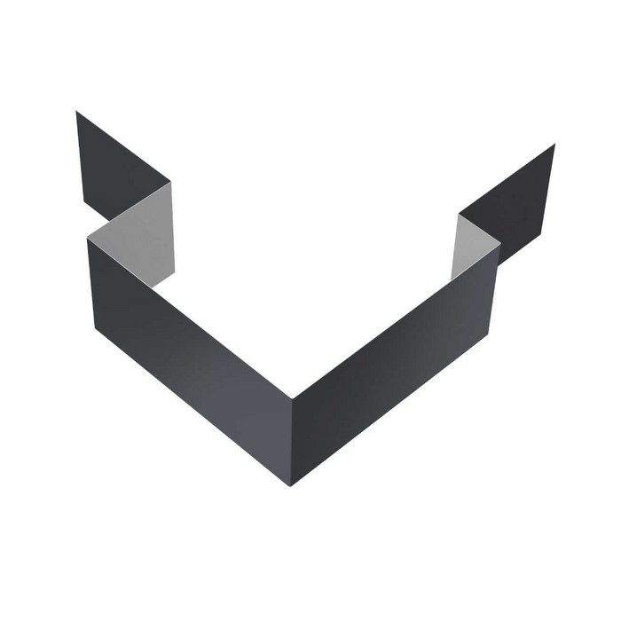 Угол внешний асимметричный Фиброцементный сайдинга Decover Satin RAL 7024 Мокрый асфальт 0.5 | с пленкой